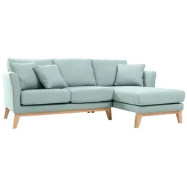 miliboo Eckcouch Polyester 3-Sitzer Lagunenblau