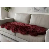 KUHFELL online & NOMAD Fellteppich Island Doppel Lammfell 180x60 cm – Couchauflage aus 2 Fellen rot