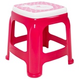 ONDIS24 Tritthocker Hocker mit Trittleiter Sitzhocker Badhocker sicherer Stand rot