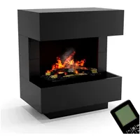GLOW FIRE Elektrokamin Kleist Wasserdampf Kamin, Elektrischer Kamin, Wasserdampfkamin mit 3D Feuer und Knisterfunktion schwarz