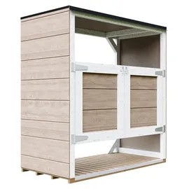 TIMBELA Mülltonnenbox 2er 240 L 153 x 159 cm braun