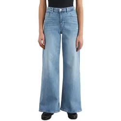 Weite Jeans MARC O'POLO "Model Lania wide", Damen, Gr. 31, Länge 32, stretch light blau wash, Denim/Jeans, Obermaterial: 98% Baumwolle, 2% Elasthan, casual, normal, Jeans