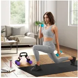 sportnow Hantel Set 6 Kurzhanteln 2 x 1 kg, 2 x 3 kg, 2 x 5 kg mit Klappbarem Hantelständer mehrfarbig