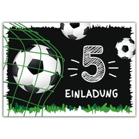 8 Einladungskarten zum 5. Kindergeburtstag Jungen Fussball Fußball