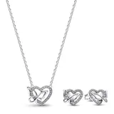Pandora 21781 Schmuckset Kette & Ohrringe Verschlungenes Herz & Schmetterling
