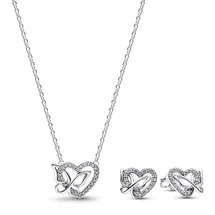 Pandora 21781 Schmuckset Kette & Ohrringe Verschlungenes Herz & Schmetterling