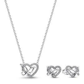 Pandora 21781 Schmuckset Kette & Ohrringe Verschlungenes Herz & Schmetterling