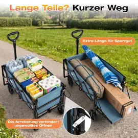 sunula Bollerwagen Faltbar 80L+35L Blau