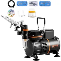 Vevor Airbrush-Set, Luftkompressor mit Doppellüfter, professionelles Airbrush-System-Set mit 3