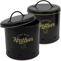 Centi KOSTBAR Vorratsdosen 2er-Set – Metall, Ø 18 cm,