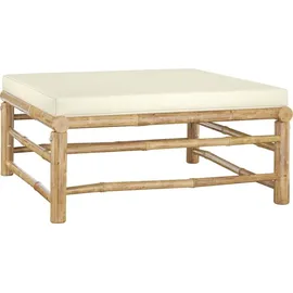 vidaXL Garten-Lounge-Set 5-tlg. Bambus cremeweiß