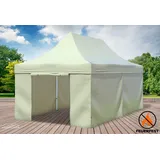 Faltpavillon Faltzelt Pavillon 3x6 FR Beige Gartenzelt Klappzelt Wasserdicht