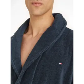 Tommy Hilfiger Bademantel Gr. M, blau (navy), M (50), Baumwoll-Webfrottier, TOMMY HILFIGER UNDERWEAR, Hausmäntel, Bademantel, mit aufgesetzten Taschen