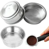 QEXUJOW Mehrwegfilter,2er-Pack Edelstahl-Kaffeefilter, silberfarben, Kaffeesiebe für 51-mm-Kaffeefilter (für eine und zwei Tassen)