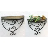 DanDiBo Ambiente DanDiBo Wandregal 2er Set 12095 Wandkonsole Malega aus Metall mit Holzablage Badregal