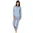 NORMANN CARE Pflegeoverall Langarm gestreift Blau L
