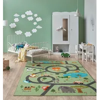 The CarPET Happy Life – Kinderteppich Spielteppich mit Straßen‐Motiv,