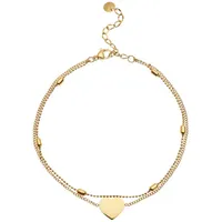 LASCANA Fußkette Mit Herzanhänger, NEU Aus vergoldetem Edelstahl goldfarben