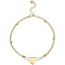 LASCANA Fußkette Mit Herzanhänger, NEU Aus vergoldetem Edelstahl goldfarben