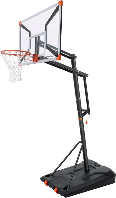 SPORTSOUL X-Serie tragbarer, verstellbarer Basketballkorb für den Außenbereich – 50 Zoll Basketballtor mit bruchsicherer PC-Platte – Montage in 60 Minuten