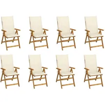 vidaXL Klappbare Gartenstühle mit Kissen 55 x 88 x 111 cm braun 8 St.