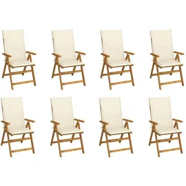 vidaXL Klappbare Gartenstühle mit Kissen 55 x 88 x 111 cm braun 8 St.