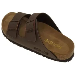 ROHDE Alba für Damen Frauen Sandale Pantolette Zweiriemer Hausschuhe 5631 braun, Schuhgröße:43 EU