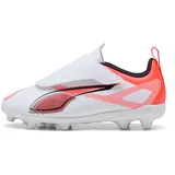 Puma Ultra 5 Play Fg/Ag Rb Jr Fussballschuh, Weiß, Schwarz, leuchtendes Rot, 35