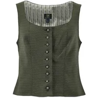 OS Trachten Trachtenweste Selora Tailliert, Rundhalsausschnitt, ärmellos, Trachtenmieder grün 34