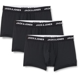 JACK & JONES JACK&JONES ACCESSORIES Mens Jacbase Microfiber Trunks 3-Pack Noos Boxershorts, Black, L