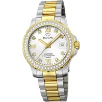 Jaguar Edelstahl Damen Uhr Analog Fashion Armbanduhr silber gold