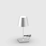 Sigor Nuindie Mini Akku-Tischleuchte metallic, kabellos, dimmbar, bis zu 17h Laufzeit - Silber