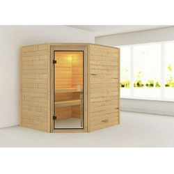 KARIBU Sauna »Elea «, für 4 Personen, ohne Ofen - beige