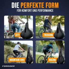FORRIDER Fahrradsattel 23 cm Schwarz
