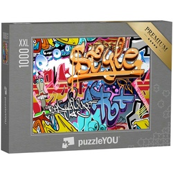 puzzleYOU Puzzle Puzzle 1000 Teile XXL „Graffiti-Wand“, 1000 Puzzleteile, puzzleYOU-Kollektionen Graffiti