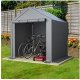 CHICFURN Gerätehaus Geräteschuppen Fahrradgarage Werkzeugschuppen für Garten, BxT: 170,00x190,00 cm, (Packung, 1 St), Lagerzelt für Fahrräder und Gartengeräte 190x170x200 cm Dunkelgrau grau 170,00 cm x 190,00 cm
