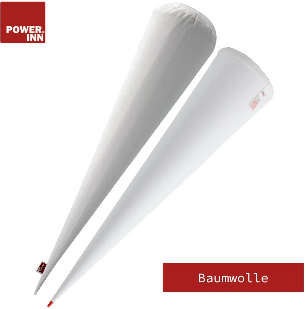 POWER INN® Schultütenkissen Baumwolle ca. 70 cm + Roth Papprohling 70 cm