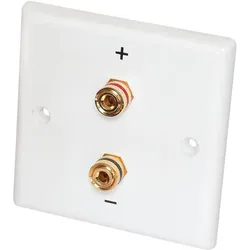 Lautsprecher Anschlussterminal Wand - 2 vergoldete Kontakte - 85x85mm