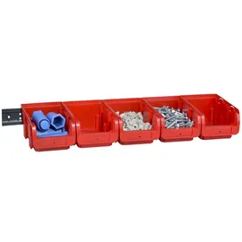 Allit Sichtlagerkasten Set 2/6 Kunststoff rot