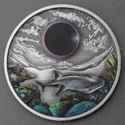 Silbermünze 2oz Ningaloo Eclipse 2023 (AF/koloriert) (Australien)