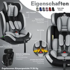 Kidiz Autokindersitz schwarz/grau