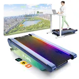 Urevo CyberPad Smart Laufband - Walking Pad, Klappbares Fitnessgerät - 14% Automatische Steigung, App-Verbindung, LED SmartControl - Walking Pad Laufband für Zuhause
