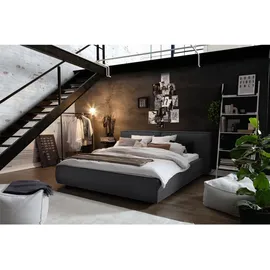 KAWOLA Bett CARLO Polsterbett Stoff dunkelgrau 140x200cm