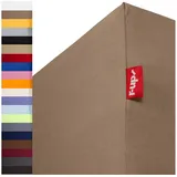 r-up Spannbettlaken Baumwolle-Elasthan 120 x 200 - 130 x 220 cm braun