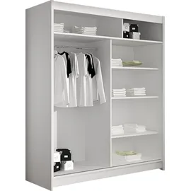 Mirjan24 Schiebetürenschrank Lino III, mit Spiegel, Kleiderschrank vom Hersteller (Weiß / Artisan Eiche, mit RGB LED Beleuchtung) - Braun/Weiß