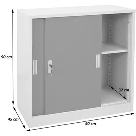 MCW Aktenschrank 90 x 90 x 45 grau