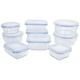 Testrut axentia Glas-Vorratsdosen Frischhaltedosen-Set, transparent, blau, 9-teilig