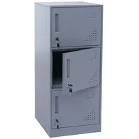 Mendler Spind HWC-P63, Schließfach Wertfachschrank Schließfachschrank 3 Türen, 90x38x45cm