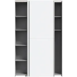 Forte Ozzula Garderobenschrank 120 x 42 x 190,5 cm Weiß matt