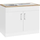 KOCHSTATION Spülenschrank »KS-Gera«, Breite 100 cm, weiß